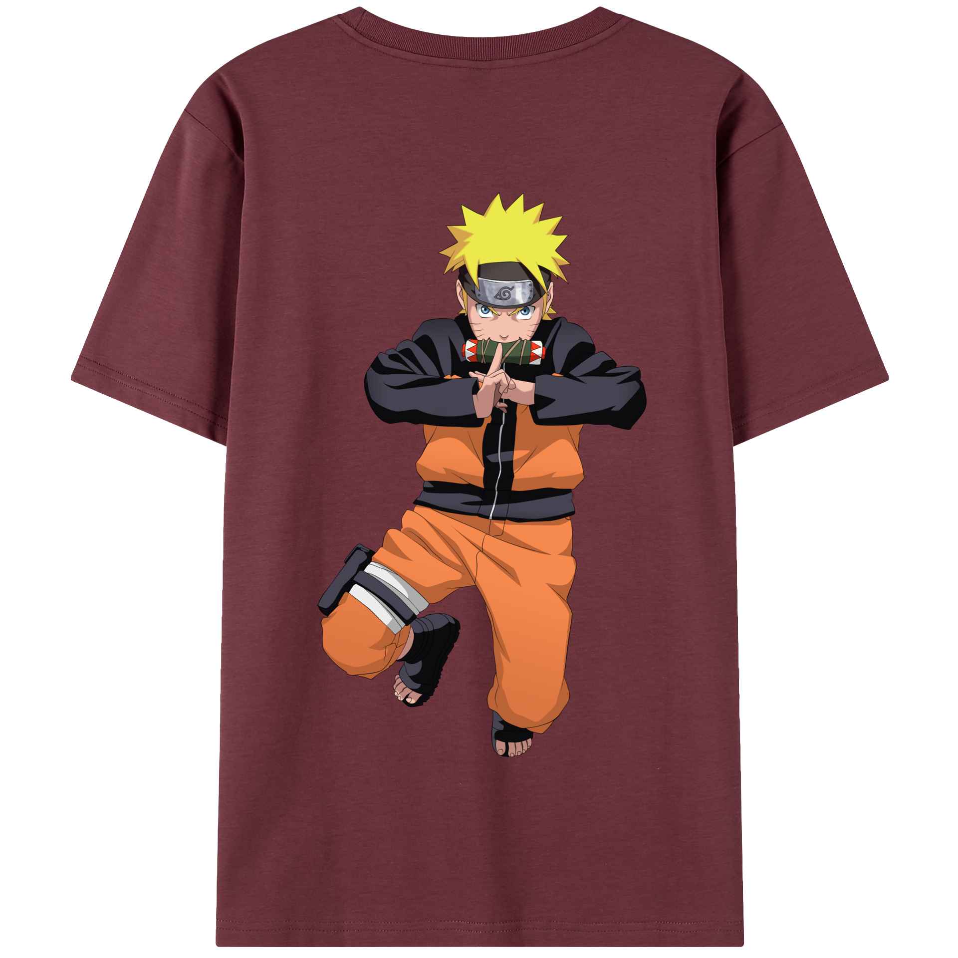 （画像用） NARUTO -ナルト- うずまき ナルト Uzumaki Naruto 綿100％半袖Tシャツ（背面プリント）